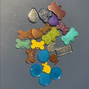 Colorful Glitter Dog Tags